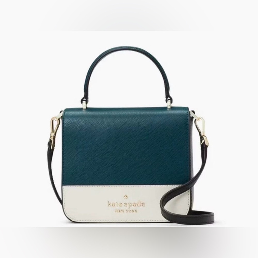 $249 retail Kate Spade Teal and Cream Shoulder Bag - Picture 7 of 9